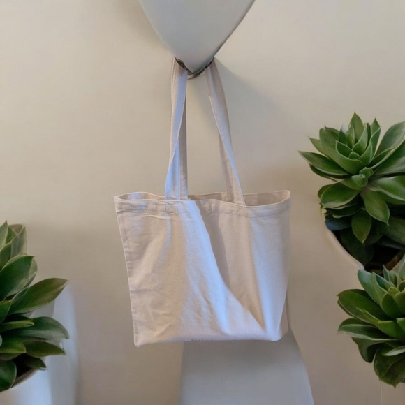 Shapermint White Shopping Canvas Tote Bag with Black and Orange Text (New) - Picture 4 of 9